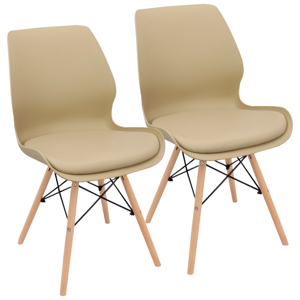 Kit 2 Cadeiras Charles Eames Rubi Sili Eiffel - Bege