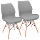 Kit 2 Cadeiras Charles Eames Rubi Sili Eiffel - Cinza