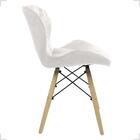 Kit 2 Cadeiras Charles Eames Wood Eiffel Slim Veludo Branco