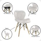 Kit 2 Cadeiras Charles Eames Wood Eiffel Slim Veludo Branco