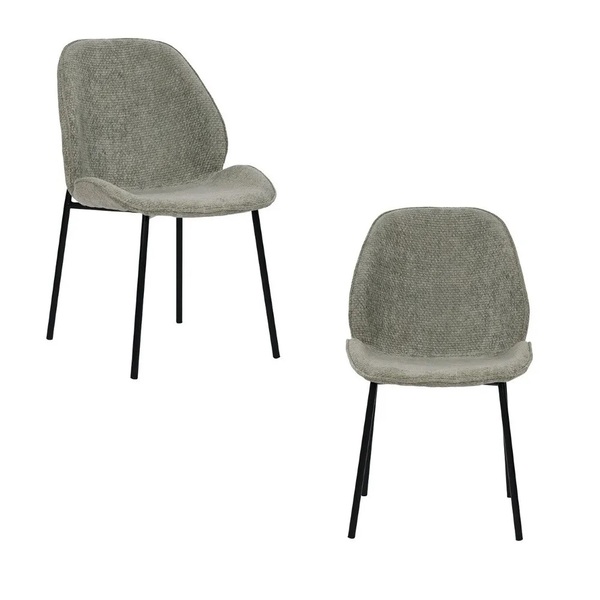 Kit 2 Cadeiras Clara Tecido Cinza - Rivatti