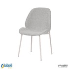 Kit 2 Cadeiras Clara Tecido Fendi Com Base Off White - Rivatti