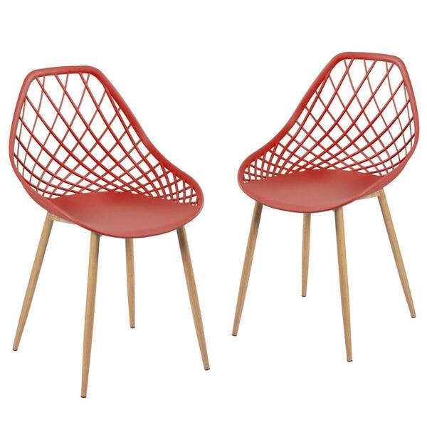 Kit 2 Cadeiras Clarice Cleo Laranja Telha Terracota