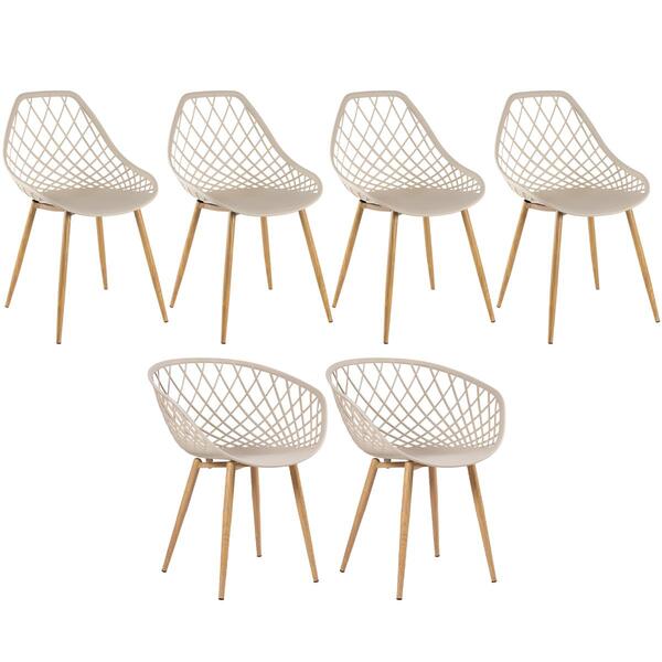 Kit - 2 Cadeiras Clarice Nest Com Braços + 4 Cadeiras Cleo -