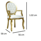 Kit 2 Cadeiras Clássica Decorativa Medalhão Com Braços Capito