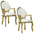 Kit 2 Cadeiras Clássica Decorativa Medalhão Com Braços Capito