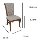 Kit 2 Cadeiras Clássica Tulipa Madeira Maciça Capitonê Verniz