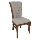 Kit 2 Cadeiras Clássica Tulipa Madeira Maciça Capitonê Verniz