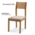 Kit 2 Cadeiras Clean Encosto Madeira E Assento Estofado - Amê