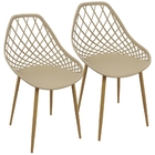 Kit 2 Cadeiras Cleo Cloe Clarice Web Jardim Assento Polipropi