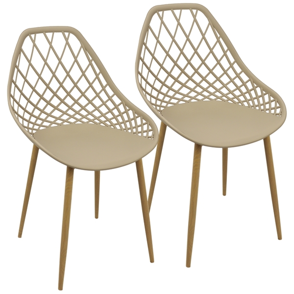 Kit 2 Cadeiras Cleo Cloe Clarice Web Jardim Assento Polipropi