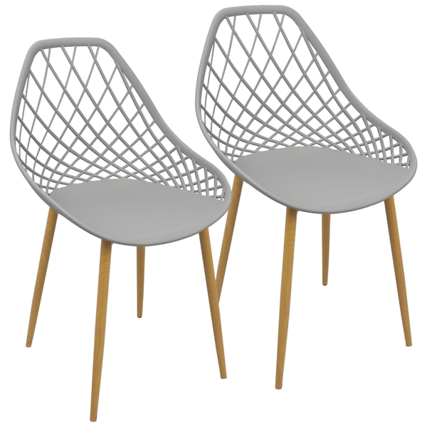 Kit 2 Cadeiras Cleo Cloe Clarice Web Jardim Assento Polipropi