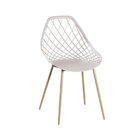 Kit 2 Cadeiras Cloe Base Aço  Nude