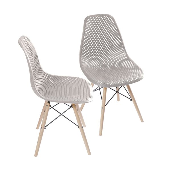 Kit 2 Cadeiras Colmeia Base Madeira  Fendi