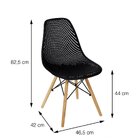 Kit 2 Cadeiras Colmeia Base Madeira Preta