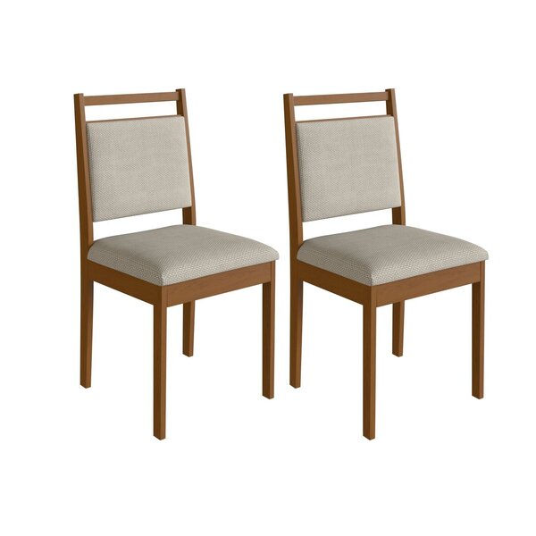 Kit 2 Cadeiras Com Assento E Encosto Estofados Ref 629 Imbuia