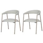 Kit 2 Cadeiras Com Braço Chamonix Olivia Fratini Estofado Pu