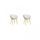 Kit 2 Cadeiras Com Braços Polipropileno Clarice  Nude
