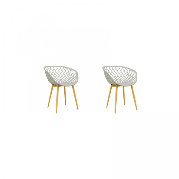 Kit 2 Cadeiras Com Braços Polipropileno Clarice  Nude