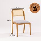 Kit 2 Cadeiras Com Encosto Assento Estofado Argos Verniz Mel/