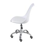 Kit 2 Cadeiras Com Rodízios Tulipa Office Escritório Branco