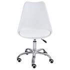 Kit 2 Cadeiras Com Rodízios Tulipa Office Escritório Branco