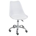 Kit 2 Cadeiras Com Rodízios Tulipa Office Escritório Branco