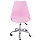 Kit 2 Cadeiras Com Rodízios Tulipa Office Escritório Rosa Cla