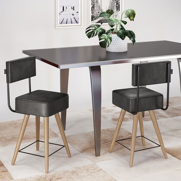 Kit 2 Cadeiras Couro Sintético Barcelona Salaone Preto