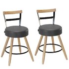 Kit 2 Cadeiras Couro Sintético Moscou Salaone Preto/marrom