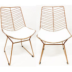 Kit 2 Cadeiras Cozinha Bertoia Retrô Cor Rosé Fosco Assento B