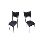 Kit 2 Cadeiras Cozinha Para Mesa Junco Assento Estofado