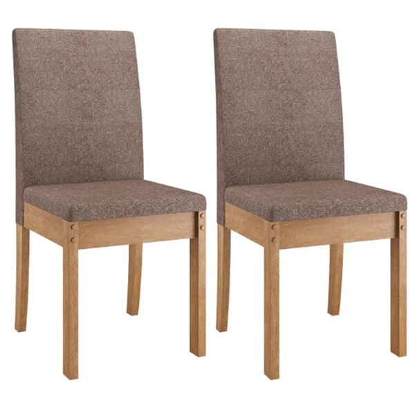 Kit 2 Cadeiras Cristal Tecido Linho Mel/cobre