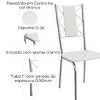 Kit 2 Cadeiras Cromada Sala Jantar 2c076cr Corino Preto Kappe