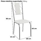 Kit 2 Cadeiras Cromada Sala Jantar 2c076cr Corino Preto Kappe