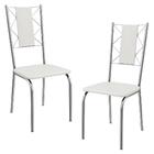 Kit 2 Cadeiras Cromada Sala Jantar 2c076cr Corino Preto Kappe