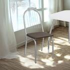 Kit 2 Cadeiras Cromada Sala Jantar 2c077cr Corino Nude Kappes