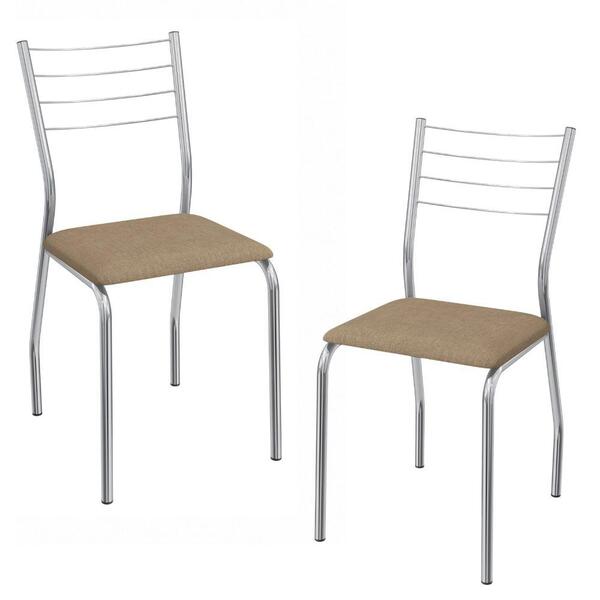 Kit 2 Cadeiras Cromada Sala Jantar 2c140cr Kappesberg