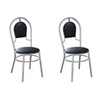 Kit 2 Cadeiras Cromadas  Preto/cromado