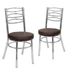 Kit 2 Cadeiras Cromadas Cc34 D415 Debrum Cromado/marrom