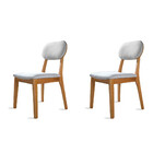Kit 2 Cadeiras Dalia Madeira Maciça Tauari E Linho Prata
