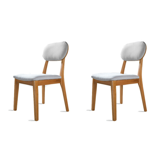 Kit 2 Cadeiras Dalia Madeira Maciça Tauari E Linho Prata