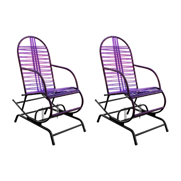 Kit 2 Cadeiras De Balanço Adulta Fio Duplo Lilás