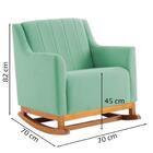 Kit 2 Cadeiras De Balanço Base Madeira Mell 7054 Linho Dmobil