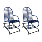 Kit 2 Cadeiras De Balanço Em Fio Para Varanda/area Adulto Azul