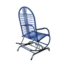 Kit 2 Cadeiras De Balanço Em Fio Para Varanda/area Adulto Azul
