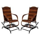 Kit 2 Cadeiras De Balanço Em Junco Adulta Naja 04 Molas Argil