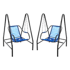 Kit 2 Cadeiras De Balanço Infantil Fio Único Azul