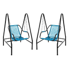 Kit 2 Cadeiras De Balanço Infantil Fio Único Azul Bebê