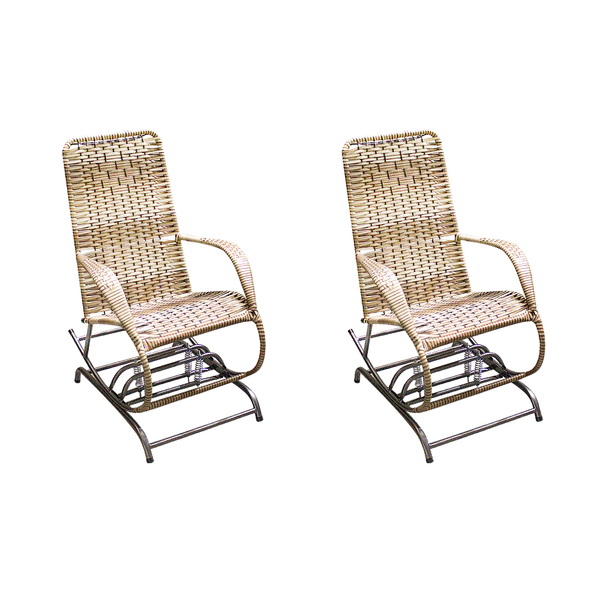 Kit 2 Cadeiras De Balanço Para Varanda Area Externa Em Junco